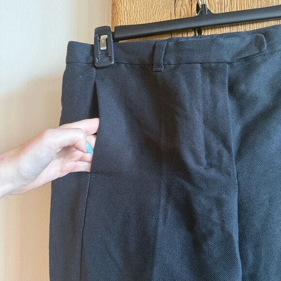 ‘S MaxMara Linen/Cotton Blend Straight Leg Pants - Black Sz 6 - Picture 2 of 8